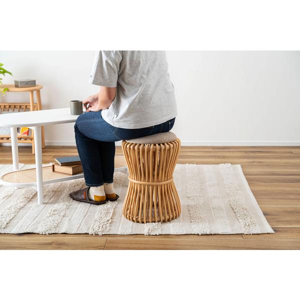 ラウンドスツール GUY-260NA ラタン 籐 円 丸 ラウンド サークル 天然ラタン リゾート 北欧 ナチュラル クッション 店舗 カフェ ラウンジ ロビー ホテル 法人 | 東谷 | 12