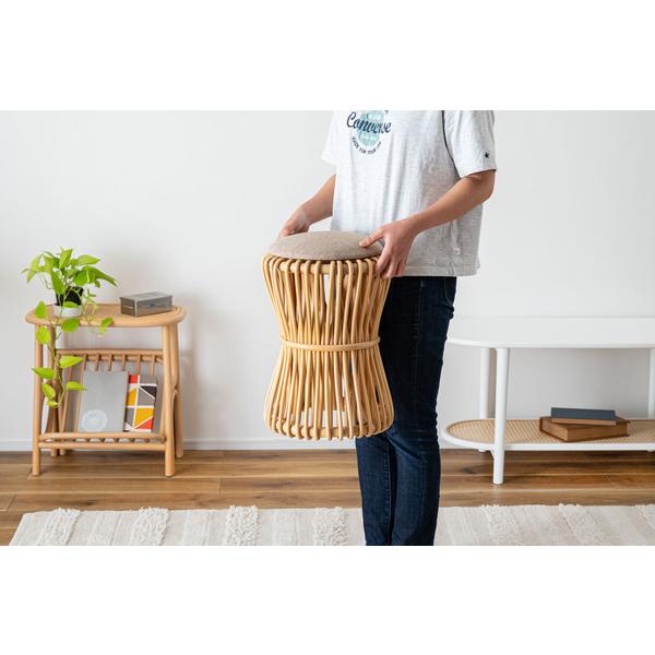 ラウンドスツール GUY-260NA ラタン 籐 円 丸 ラウンド サークル 天然ラタン リゾート 北欧 ナチュラル クッション 店舗 カフェ ラウンジ ロビー ホテル 法人 | 東谷 | 13