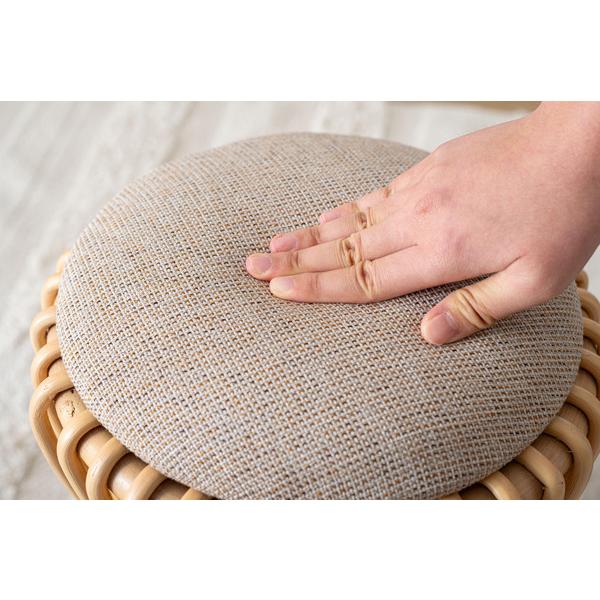 ラウンドスツール GUY-260NA ラタン 籐 円 丸 ラウンド サークル 天然ラタン リゾート 北欧 ナチュラル クッション 店舗 カフェ ラウンジ ロビー ホテル 法人 | 東谷 | 14