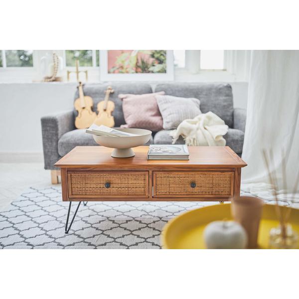 センターテーブル GUY-371 ローテーブル テーブル 引き出し付き 収納 木製 ラタン シンプル モダン 机 デスク 一人暮らし | 東谷 | 10