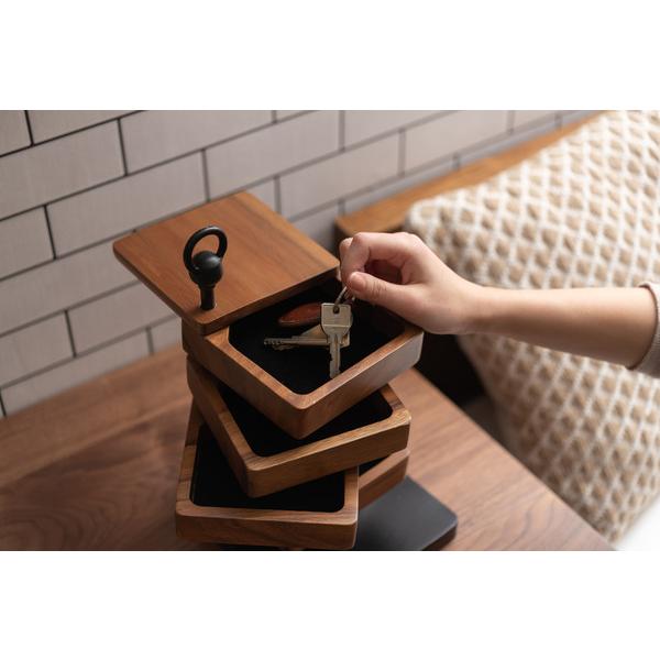 卓上ケース GUY-920 ケース アクセサリーケース アクセサリー 小物入れ 収納 天然木 お洒落 5段 小物収納  ラウンド スクエア | 東谷 | 14