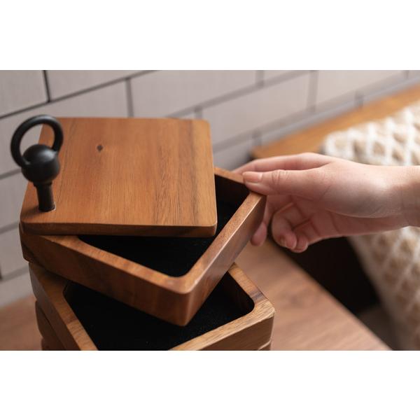 卓上ケース GUY-920 ケース アクセサリーケース アクセサリー 小物入れ 収納 天然木 お洒落 5段 小物収納  ラウンド スクエア | 東谷 | 15