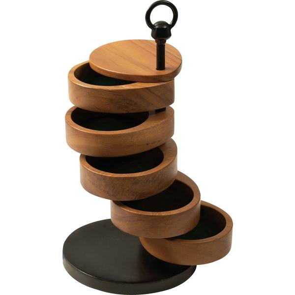 卓上ケース GUY-920 ケース アクセサリーケース アクセサリー 小物入れ 収納 天然木 お洒落 5段 小物収納  ラウンド スクエア | 東谷 | 03