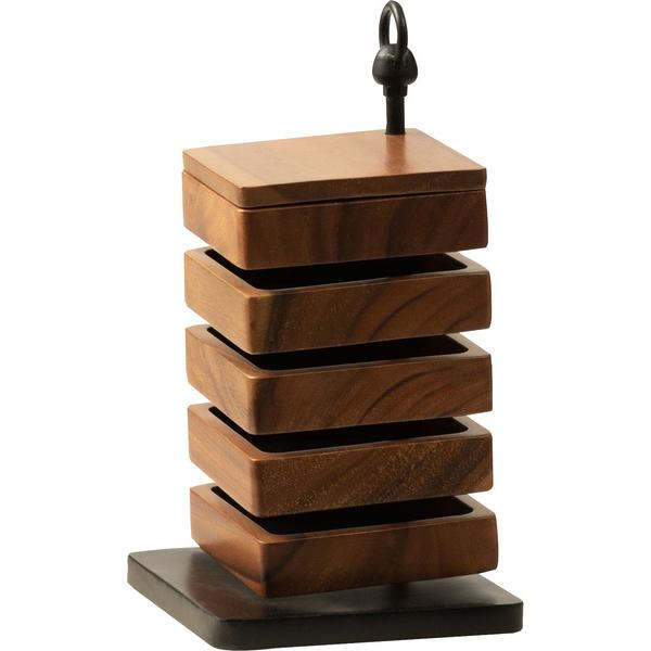 卓上ケース GUY-920 ケース アクセサリーケース アクセサリー 小物入れ 収納 天然木 お洒落 5段 小物収納  ラウンド スクエア | 東谷 | 02