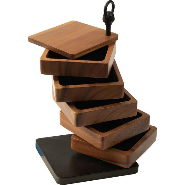 卓上ケース GUY-920 ケース アクセサリーケース アクセサリー 小物入れ 収納 天然木 お洒落 5段 小物収納  ラウンド スクエア | 東谷 | 04