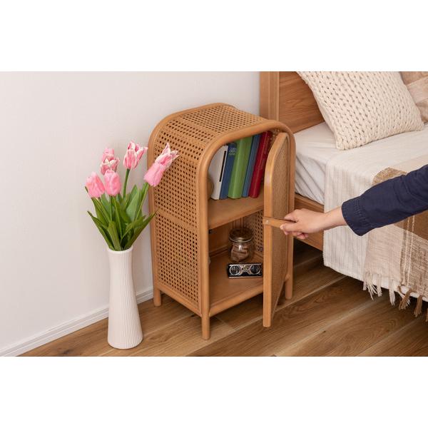 キャビネット GUY-931NA チェスト ラタン ミニキャビネット 小さめ 小さい かわいい 扉付き 2段 本棚 ベッドサイド 寝室 | 東谷 | 16