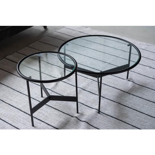 ラウンドガラステーブルS HIT-240 ガラステーブル ラウンドテーブル 丸型 円形 ガラス ソファテーブル サイドテーブル カフェ 店舗 | 東谷 | 03