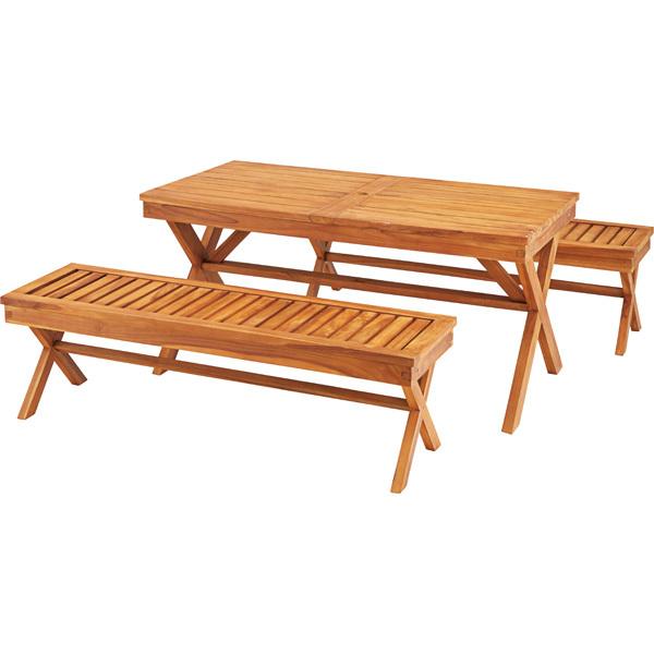 ダイニングテーブル JTI-333 天然木 木製 ガーデニング バルコニー 庭 アウトドア テラス パラソル | 東谷 | 02