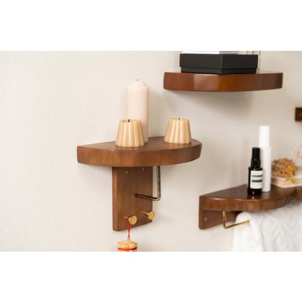 タオルハンガー JW-223BR シェルフ 壁掛け 収納 収納棚 木製 天然木 ブラウン マホガニー材 マホガニー 木 おしゃれ シンプル ナチュラル 棚 ウォールシェルフ | 東谷 | 10