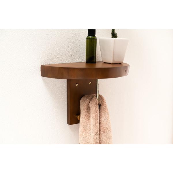 タオルハンガー JW-223BR シェルフ 壁掛け 収納 収納棚 木製 天然木 ブラウン マホガニー材 マホガニー 木 おしゃれ シンプル ナチュラル 棚 ウォールシェルフ | 東谷 | 13