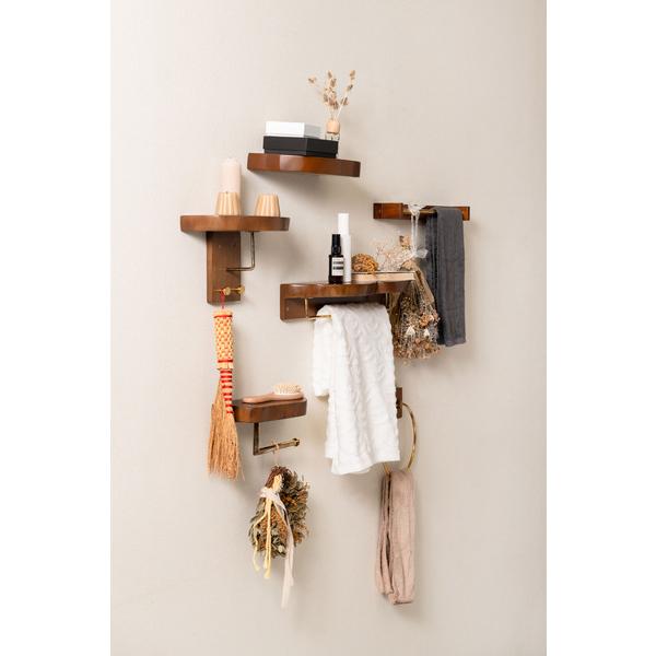 タオルハンガー JW-226BR  タオル掛け タオルホルダー 壁掛け 収納 収納棚 木製 天然木 ブラウン マホガニー材 マホガニー 木 おしゃれ シンプル ナチュラル |  | 12