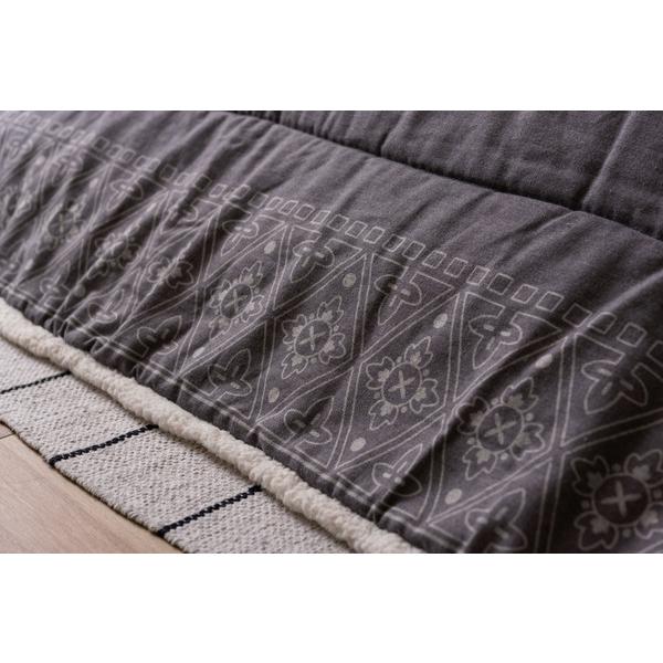 コタツ布団 正方形 薄掛け KK-237 こたつ掛け布団 おしゃれ 温かい 毛布 ボア 北欧 シンプル インテリア 幾何学柄 バンダナ柄 | 東谷 | 14