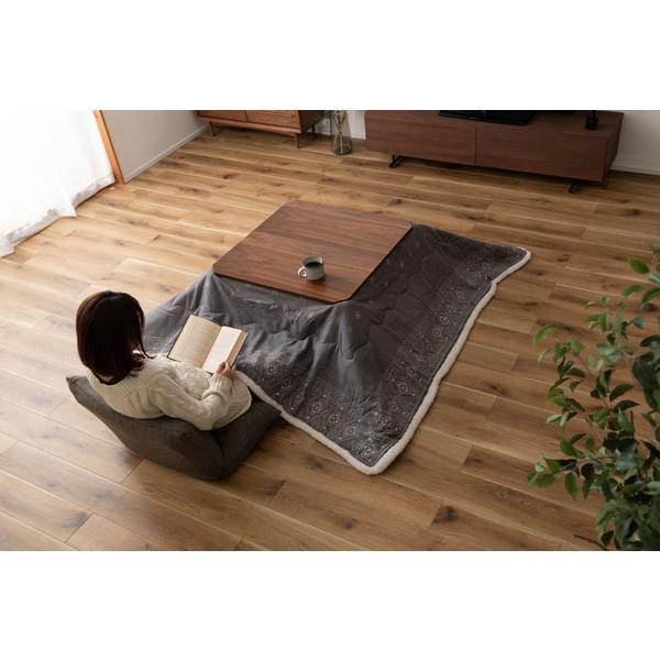 コタツ布団 正方形 薄掛け KK-237 こたつ掛け布団 おしゃれ 温かい 毛布 ボア 北欧 シンプル インテリア 幾何学柄 バンダナ柄 | 東谷 | 09