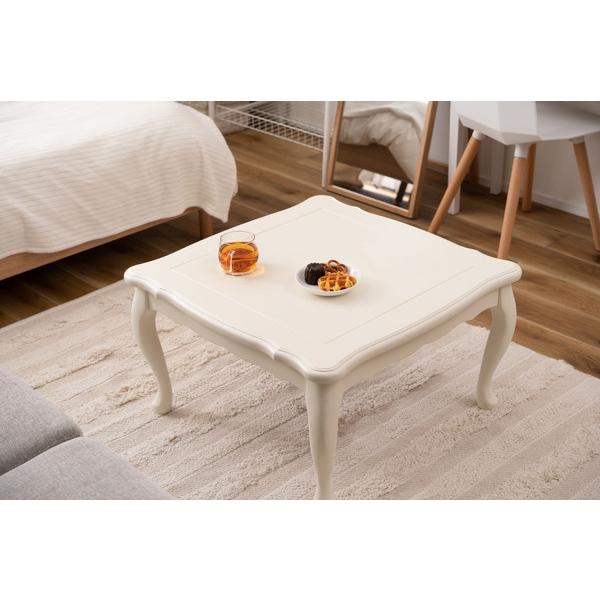 猫脚コタツ KT-411WH 正方形 テーブル おしゃれ 北欧 暖房 石英管ヒーター ダイニング ホワイト | 東谷 | 07