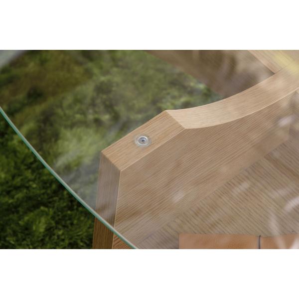 東谷 オーバルテーブル LE-454 ガラステーブル リビングテーブル 楕円