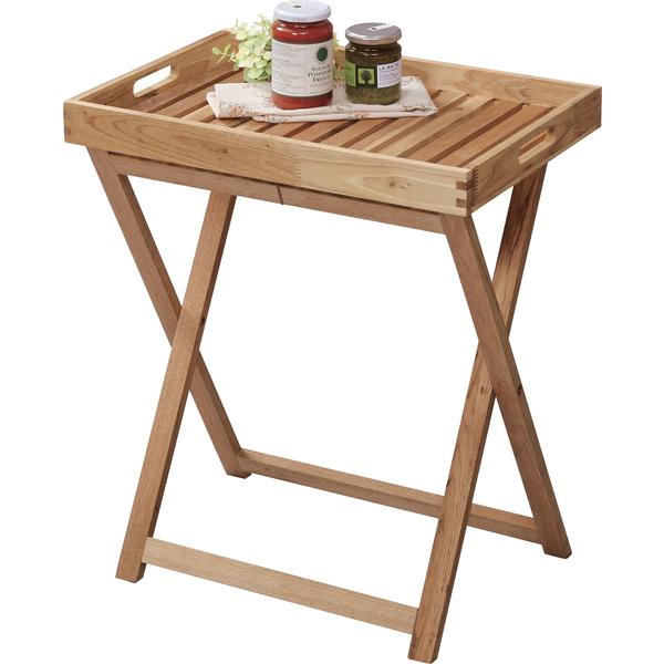 トレーテーブル LFS-357NA 折りたたみ アウトドア サイドテーブル 木製 天然木 インテリア ナチュラル | 東谷