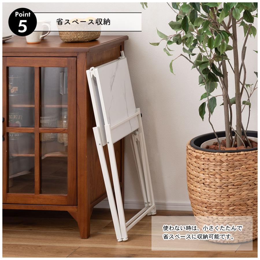 石目調フォールディングレンジラック LFS-53 キッチン収納 レンジ台 2段 折りたたみ キッチンラック シェルフ 棚 オープンラック レンジラック オーブンラック | 東谷 | 11