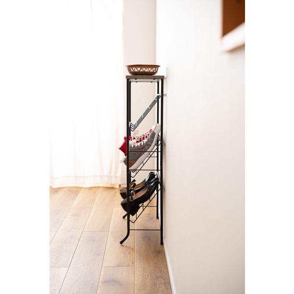 石目調シューズラック LFS-55 3段 幅60cm 靴箱 棚 ディスプレイラック オープンラック オープンシェルフ マガジンラック スチールラック | 東谷 | 20