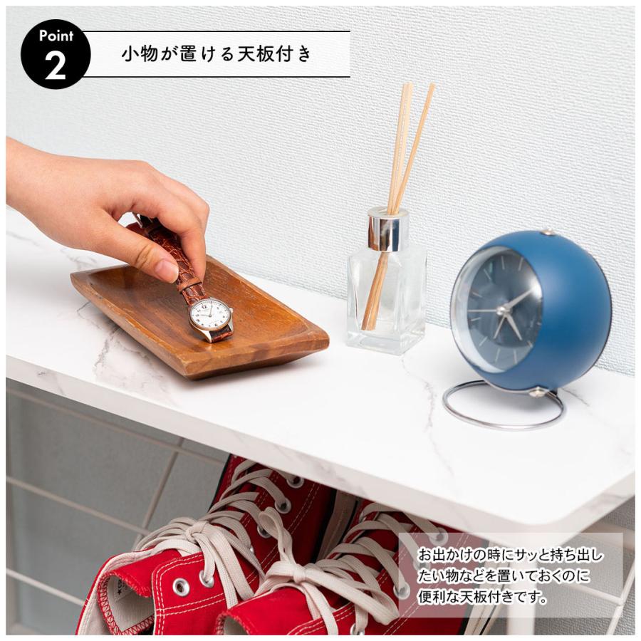 石目調シューズラック LFS-55 3段 幅60cm 靴箱 棚 ディスプレイラック オープンラック オープンシェルフ マガジンラック スチールラック | 東谷 | 06