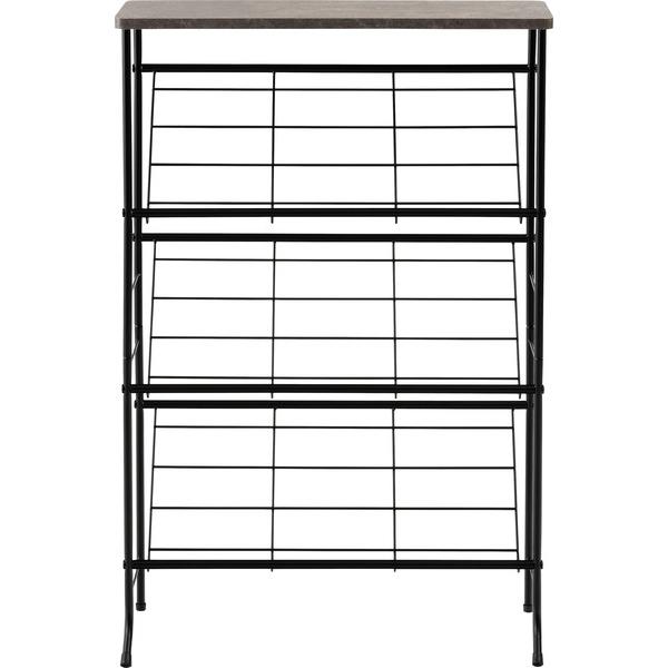 石目調シューズラック LFS-55 3段 幅60cm 靴箱 棚 ディスプレイラック オープンラック オープンシェルフ マガジンラック スチールラック | 東谷 | 13