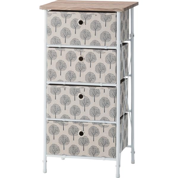 簡単組立チェスト4D LFS-654 チェスト 収納 収納棚 タンス ４段 衣類収納 | 東谷 | 01