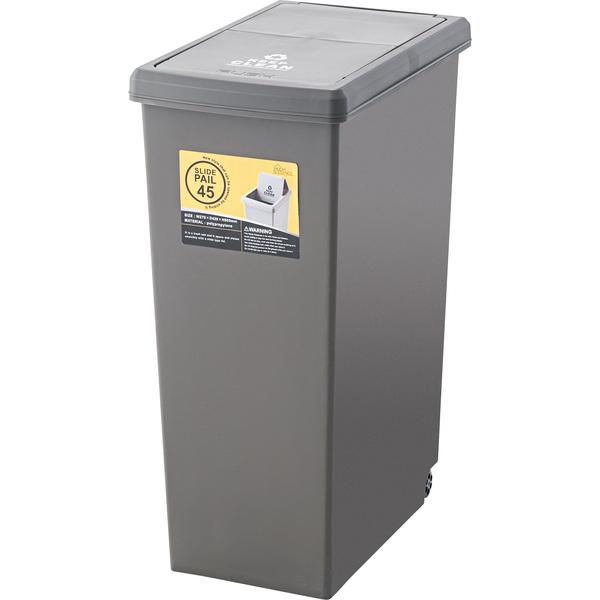 スライドペール 45L　LFS-763 ゴミ箱 ダストボックス 屋外 屋内 キャスター付き ポリプロピレン ごみ箱 分別ゴミ箱 キッチン スライドロック式 スライドペール | 東谷 | 01
