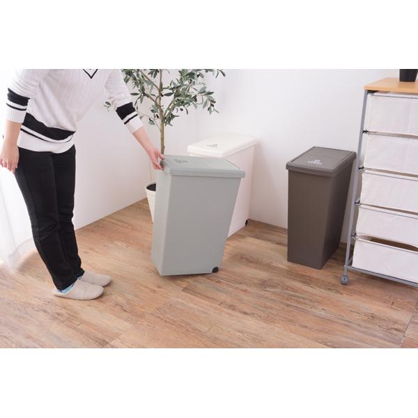 スライドペール 45L　LFS-763 ゴミ箱 ダストボックス 屋外 屋内 キャスター付き ポリプロピレン ごみ箱 分別ゴミ箱 キッチン スライドロック式 スライドペール | 東谷 | 09