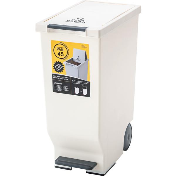 スライドペダルペール 45L LFS-764 ゴミ箱 ダストボックス 屋外 屋内 キャスター付き ごみ箱 分別ゴミ箱 キッチン ペダル式 スライドペダルペール | 東谷 | 03