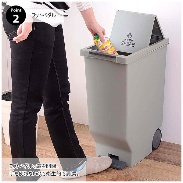スライドペダルペール 45L LFS-764 ゴミ箱 ダストボックス 屋外 屋内 キャスター付き ごみ箱 分別ゴミ箱 キッチン ペダル式 スライドペダルペール | 東谷 | 06