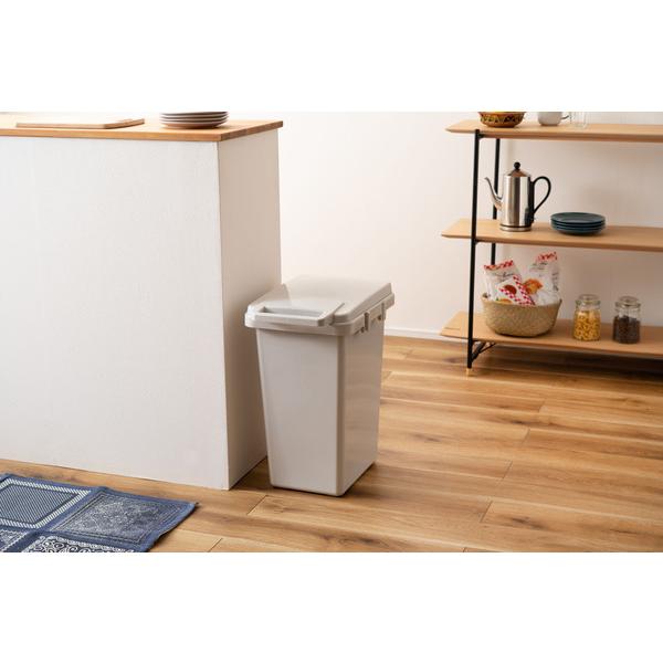 ワンハンドトラッシュカン 45L LFS-845 ゴミ箱 ごみ箱 ダストボックス シンプル おしゃれ コンテナスタイル ベージュ グリーン ネイビー | 東谷 | 15