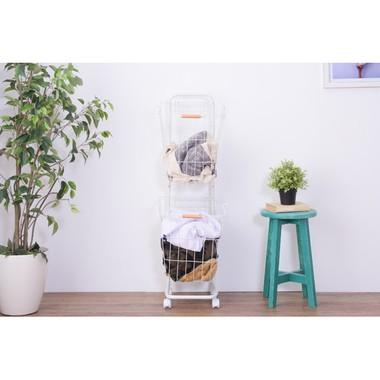 バスケットワゴン LFS-881 2連 取り外し可能 かご ランドリーバスケット 洗濯 カゴ おしゃれ ランドリーボックス 分別 キッチン ワゴン ブラック ホワイト | 東谷 | 15