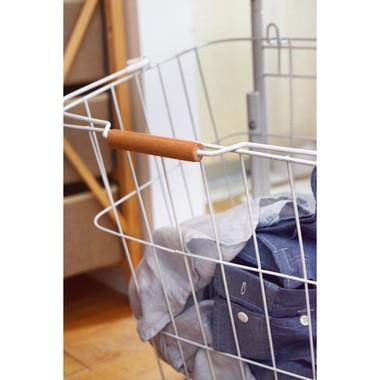 バスケットワゴン LFS-881 2連 取り外し可能 かご ランドリーバスケット 洗濯 カゴ おしゃれ ランドリーボックス 分別 キッチン ワゴン ブラック ホワイト | 東谷 | 18