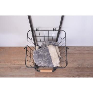 バスケットワゴン LFS-881 2連 取り外し可能 かご ランドリーバスケット 洗濯 カゴ おしゃれ ランドリーボックス 分別 キッチン ワゴン ブラック ホワイト | 東谷 | 08