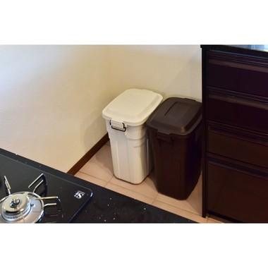 トラッシュカン 30L LFS-934 ゴミ箱 ダストボックス ダストBOX 日本製 ダウンロック式フタ 屋内外兼用 選べる2色 おしゃれ ブラウン ホワイト | 東谷 | 04