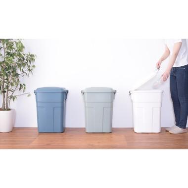 トラッシュカン 50L LFS-936 ダストボックス 大容量 ゴミ箱 おしゃれ フタ付き ふた付き インテリア 屋外 分別 キッチン グリーン ネイビー ホワイト | 東谷 | 05