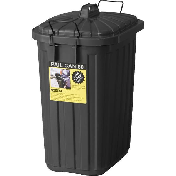ペールカン 60L LFS-937 ゴミ箱 ダストボックス フタ付 おしゃれ ガレージ 屋外用 キッチンペール くず入れ ベージュ ブラック グリーン グレー | 東谷 | 02