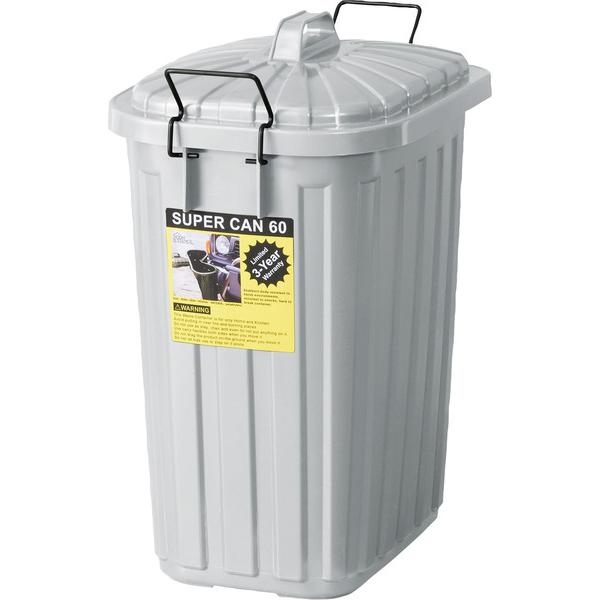 ペールカン 60L LFS-937 ゴミ箱 ダストボックス フタ付 おしゃれ ガレージ 屋外用 キッチンペール くず入れ ベージュ ブラック グリーン グレー | 東谷 | 04