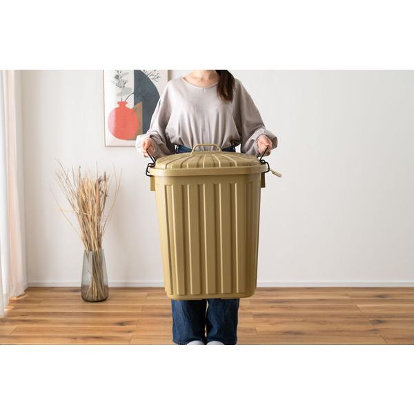 ペールカン 60L LFS-937 ゴミ箱 ダストボックス フタ付 おしゃれ ガレージ 屋外用 キッチンペール くず入れ ベージュ ブラック グリーン グレー | 東谷 | 16