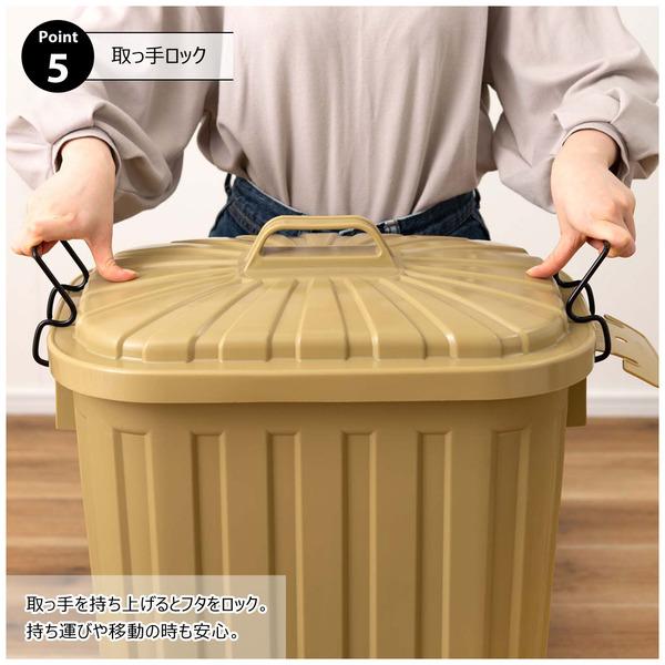 ペールカン 60L LFS-937 ゴミ箱 ダストボックス フタ付 おしゃれ ガレージ 屋外用 キッチンペール くず入れ ベージュ ブラック グリーン グレー | 東谷 | 10