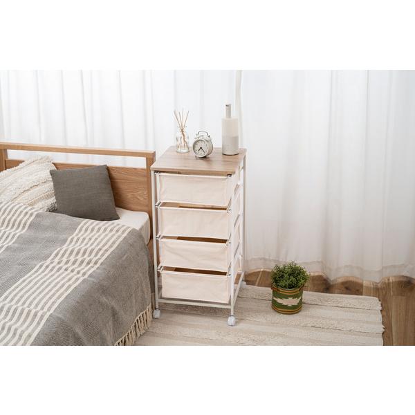 東谷 キャンバスチェスト 4段 MIP-378 キャスター付 ランドリーラック