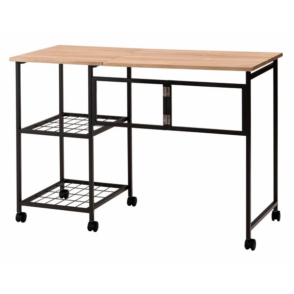 バタフライデスク MIP-60DGY 机 テーブル オープンラック ナチュラル サイドテーブル ワゴン キャスター付き 目隠し収納 スチール デスク | 東谷 | 10