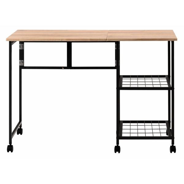 バタフライデスク MIP-60DGY 机 テーブル オープンラック ナチュラル サイドテーブル ワゴン キャスター付き 目隠し収納 スチール デスク | 東谷 | 11