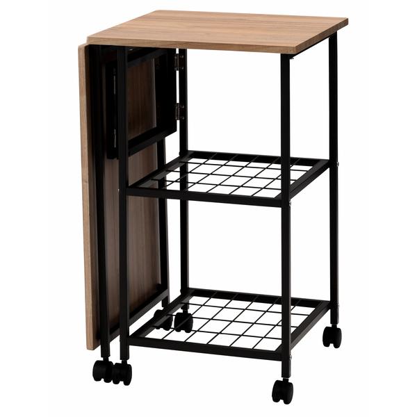 バタフライデスク MIP-60DGY 机 テーブル オープンラック ナチュラル サイドテーブル ワゴン キャスター付き 目隠し収納 スチール デスク | 東谷 | 12