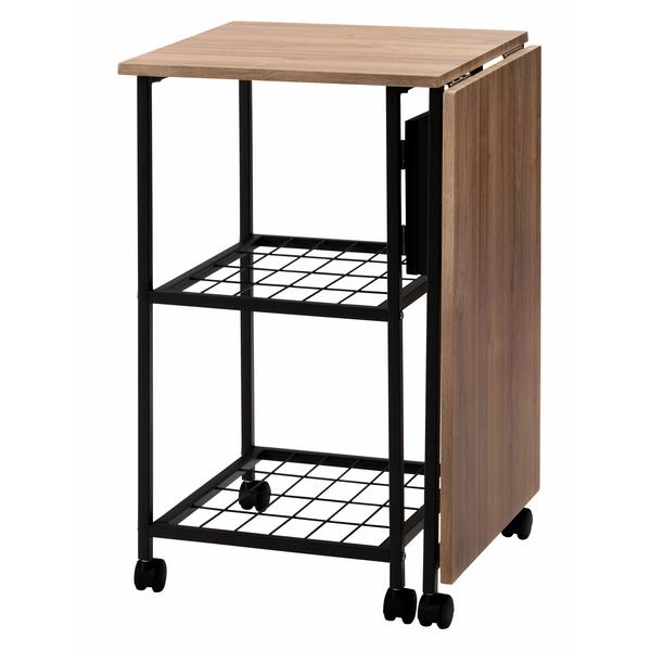 バタフライデスク MIP-60DGY 机 テーブル オープンラック ナチュラル サイドテーブル ワゴン キャスター付き 目隠し収納 スチール デスク | 東谷 | 13