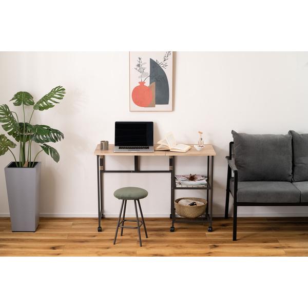 バタフライデスク MIP-60DGY 机 テーブル オープンラック ナチュラル サイドテーブル ワゴン キャスター付き 目隠し収納 スチール デスク | 東谷 | 15