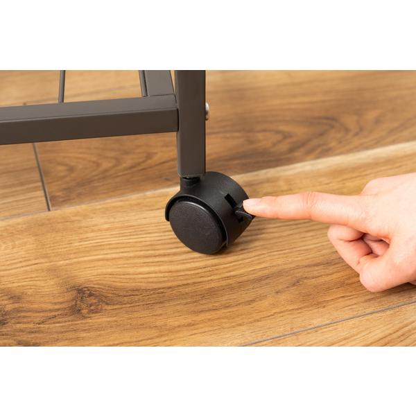 バタフライデスク MIP-60DGY 机 テーブル オープンラック ナチュラル サイドテーブル ワゴン キャスター付き 目隠し収納 スチール デスク | 東谷 | 20