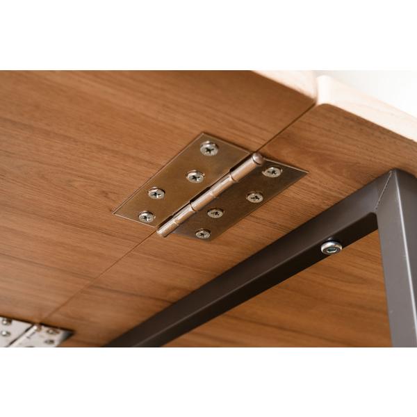 バタフライデスク MIP-60DGY 机 テーブル オープンラック ナチュラル サイドテーブル ワゴン キャスター付き 目隠し収納 スチール デスク | 東谷 | 19