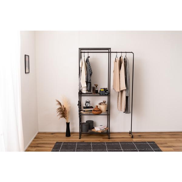 ハンガーラック MIP-66 洋服掛け 洋服収納 スチールラック 1人暮らし 伸縮 アジャスター付き キャスター付き | 東谷 | 14