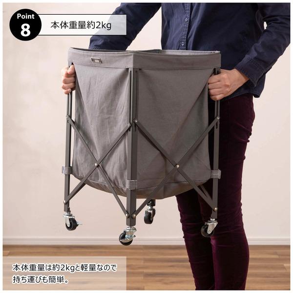 フォールディングバスケットワゴン MIP-74 カート キャスター付き  折りたたみ コンパクト 省スペース スリム | 東谷 | 13