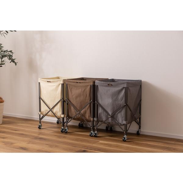 フォールディングバスケットワゴン MIP-74 カート キャスター付き  折りたたみ コンパクト 省スペース スリム | 東谷 | 16